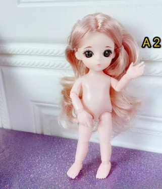 17 см befuddled nudist кукла, твердое тело, 3D реальный глаз, 13 костяшек, играющий дом игрушка, lobary luo li lele кукла - Цвет: A2