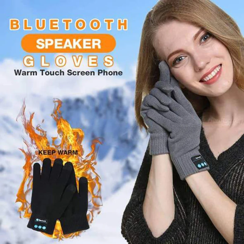 2020 Warm Touch Screen Phone Bluetooth Speaker Gloves Wireless