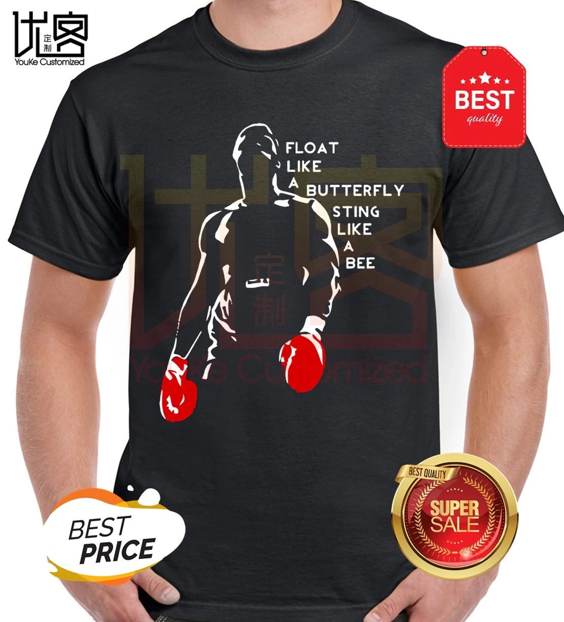 Muhammad Ali 4 T Shirt Guys Latest Personality Tshirt Casual Classic Loose T-Shirts Men Short Sleeve O Neck Picture Teenboys Top | Мужская
