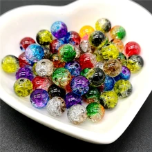 50 pces 8mm duplo colorido contas rachadas espaçador grânulos para fazer jóias artesanal diy(China)