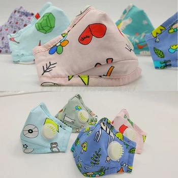 

Reusable Children Mask with Filters Kids Mouth Mask Anti-Fog Haze Dust Pm 2.5 Face Mask Breathable Valves Kids Mask Party Mask