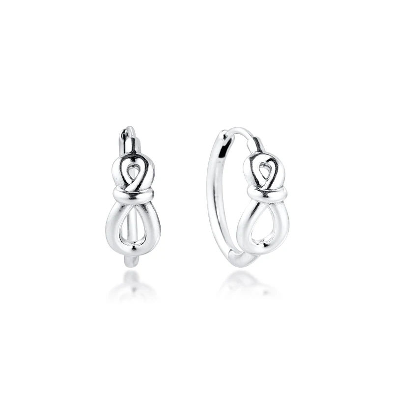 CKK Earring Infinity Knot Hoop Earrings Sterling Silver Jewelry 100% for Women Brincos kolczyki Pendientes accesorios mujer | Украшения и