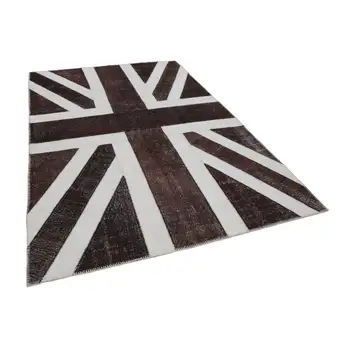 

202x302 Cm British Handmade Flag Patchwork Rug-7x10 Ft