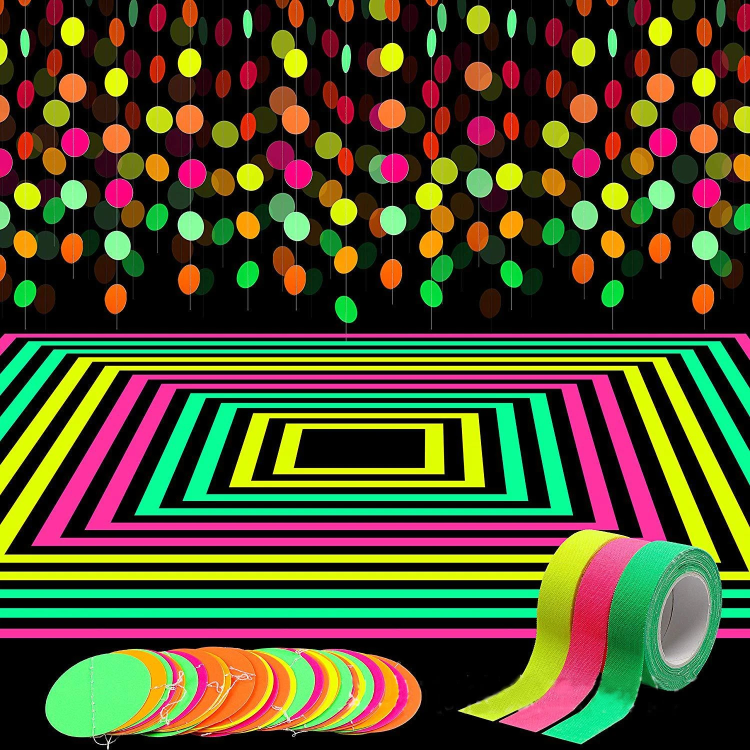 Get Your Glow On Birthday Party Supplies Neon Banner Fluorescent Balloon Garland For Glow In the Dark Bachelor Party Wedding