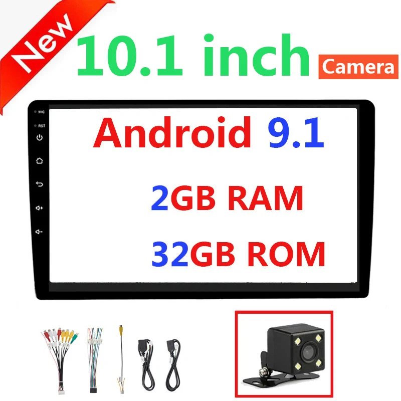 Универсальный 9/10. 1 дюймов 1 Din Android 8,1 9,1 Автомобильный мультимедийный авто радио 1Din Авторадио Gps Fm USB одиночный автомобильный стерео 50 - Цвет: 10in 232 Cam