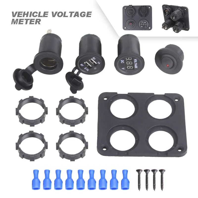 

DC 12V-24V Car Cigarette Charger Lighter Socket 2 USB Charger LED Voltmeter Display For Smart Mobile Cell Phone Car Charger