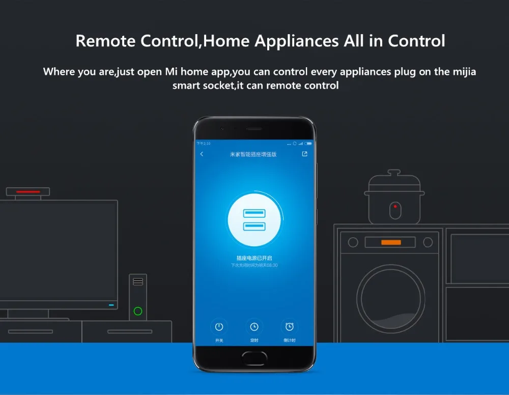 Xiaomi Mijia Smart Plug Socket Enhanced Dual USB Fast Charger ZigBeeBasic Socket No USB Wireless WiFi Mi Home APP Control H25 (2)