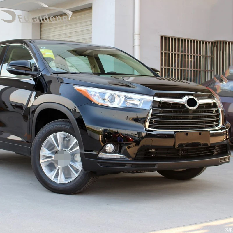 1 шт. для Toyota Highlander- Передняя Верхняя решетка черная+ хромированная решетка Замена автомобиля Стайлинг Аксессуары