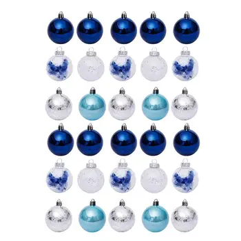 

30pcs Christmas Tree Pendant Transparent Tree Hanging Ball Set (Assorted Color)