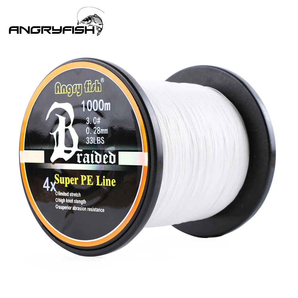 Angryfish 4X 1000M Braided Fishing Line Super PE Line Strong Strength 12LB-80LB 6