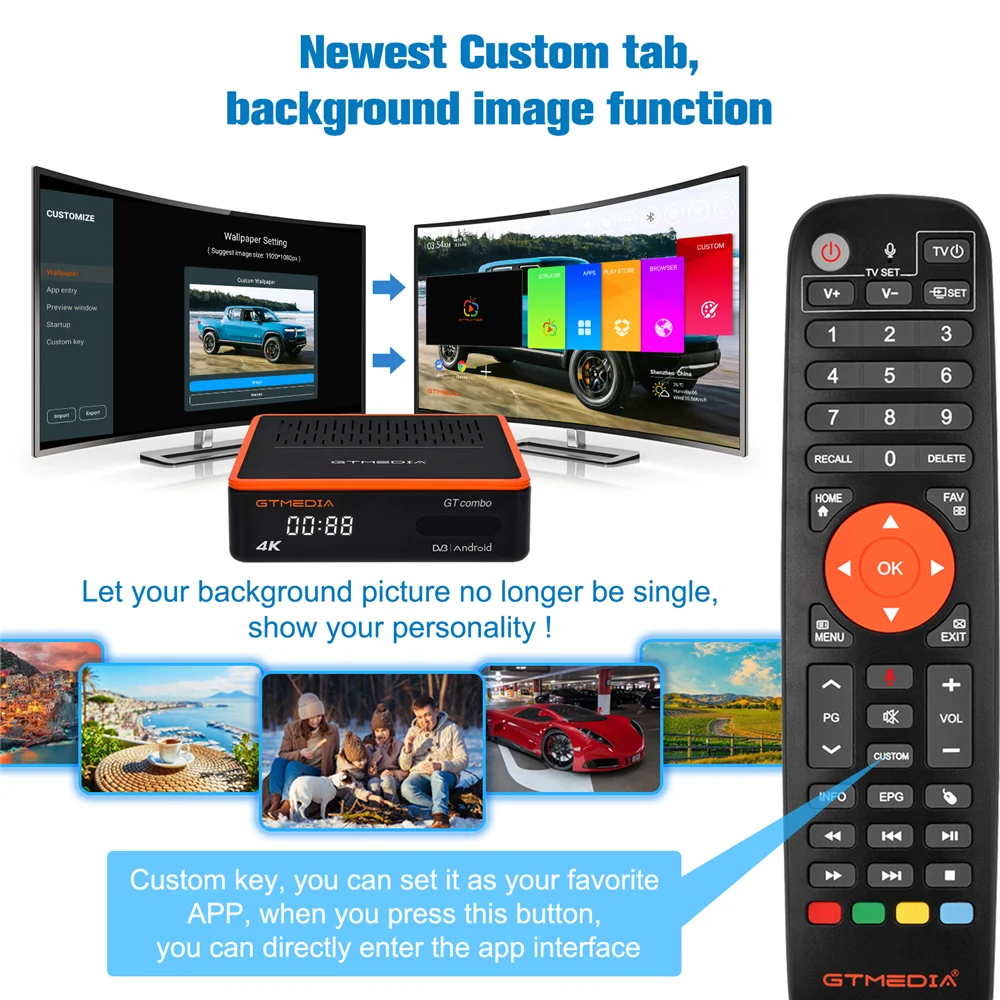 Caixa de tv Receptor de tv por Satélite 9.0 + Dvb-s2x 2 + 16 Gtmedia Combo hd 4:2:2 Android - t2 c Decodificador Google Smart Conjunto Caixa Superior gt 4k 8k - Image 3