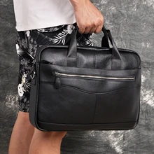 Мужской портфель из натуральной кожи под старину, Модный деловой портфель, 15,6 дюймов, чехол для ноутбука, портфель, сумка на одно плечо, сумка-мессенджер, 1118-b