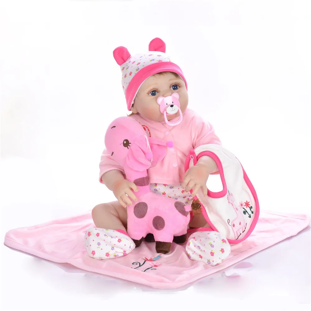 Bebes reborn de silicone real inteiro boneca menina 2" 57 см девочка принцесса reborn baby кукла" малыш "подарок