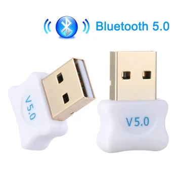 

1 PC Stereo Audio Music Receiver Transmitter Bluetooth V5.0 Dongle USB Adapter with Drive CD for Computer PC Laptop