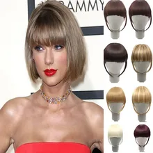 Xuanguang 4 cor clipe em cabelo franja peruca sintética falso franja cabelo pedacos grampo em extensøes de cabelo