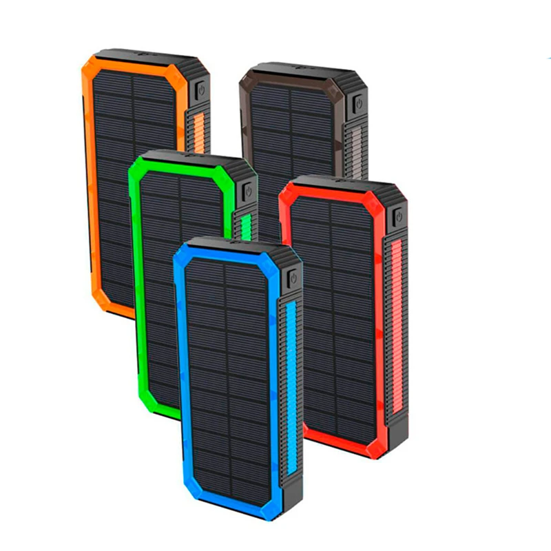 charmast Solar Power Bank 30000mAh Waterproof Portable Solar Charger Mobile Phone External Battery Charger Powerbank with Camping Light small power bank