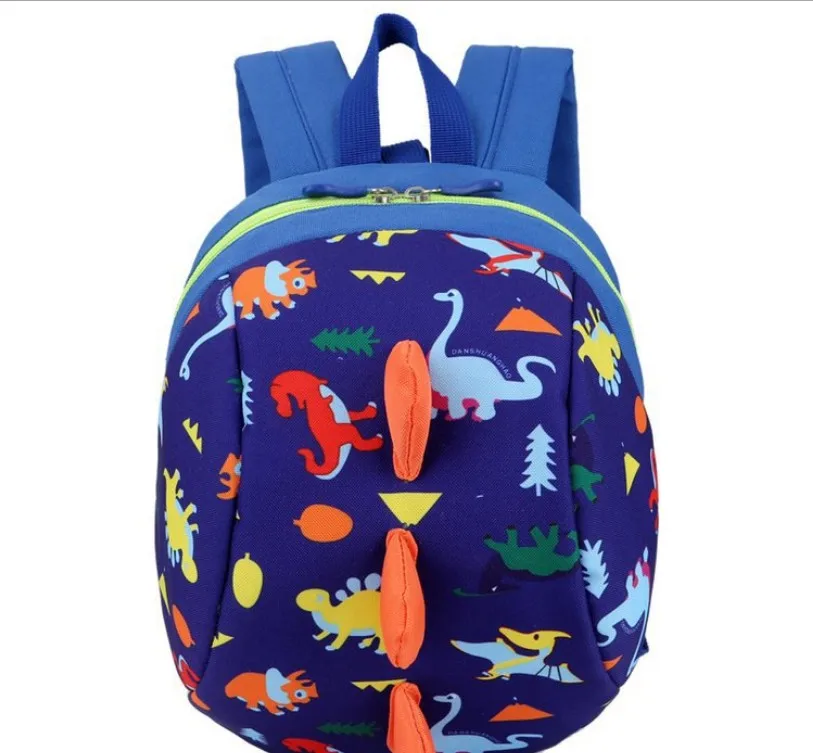 Детские Аксессуары для младенцев, детский рюкзак с динозавром, безопасный поводок для прогулок, Детский рюкзак, Детская сумка - Цвет: Синий