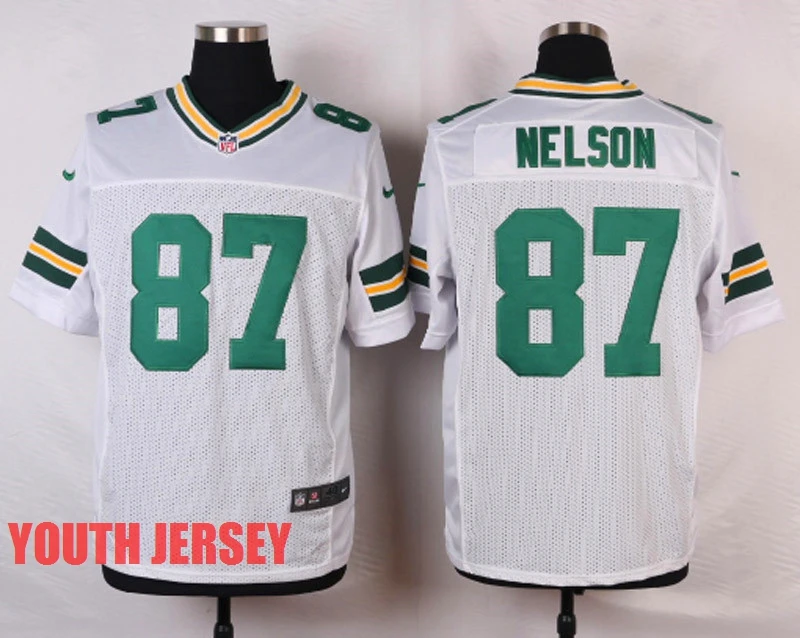 Stitiched, Green Bay, Aaron Rodgers, eddie lacy, Randall Cobb, Ha Clinton-Dix, Clay Matthews, Brett Favre для молодежи, детский трикотаж - Цвет: Небесно-голубой