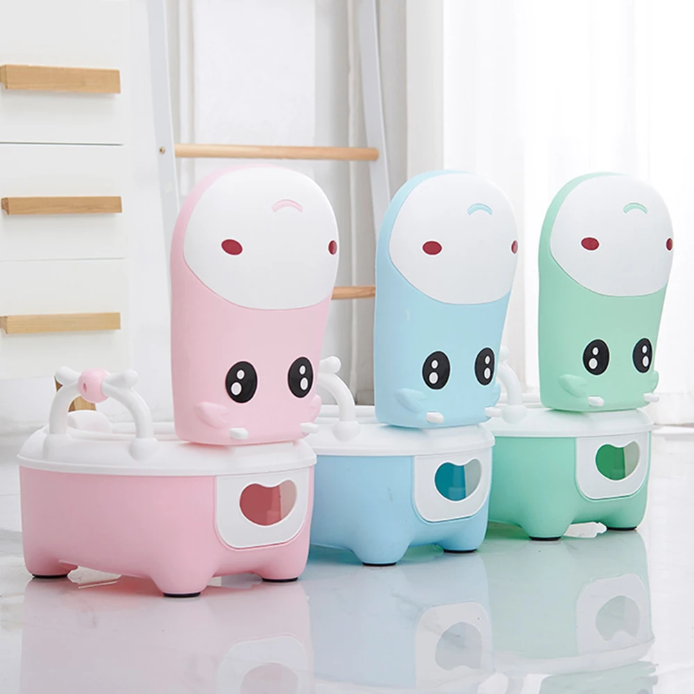 

Portable Baby Pot Cute Hippo Kid Training Toilet Seat Children Potty Toilet Bowl Pot Bedpan Portable Urinal Comfortable Backrest