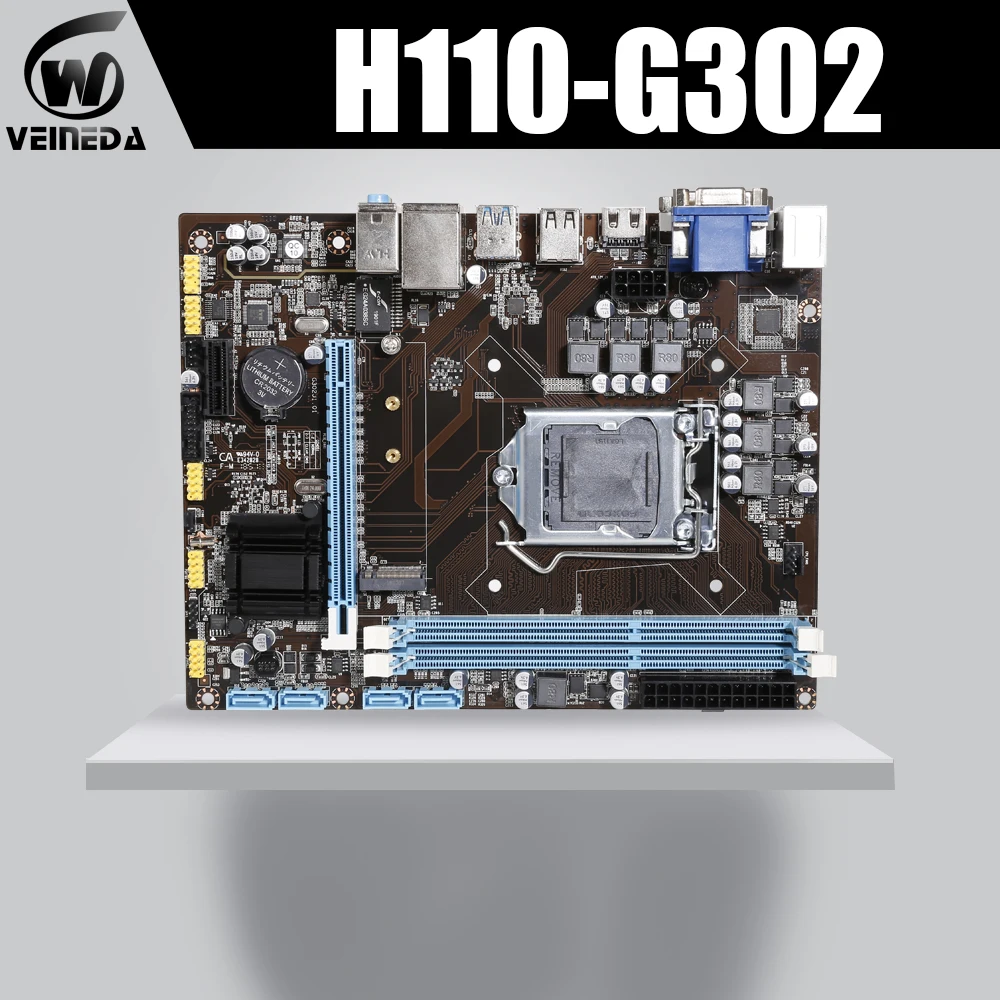 

VEINEDA H110- G302 Motherboard LGA 1151 Mainboard 2xDDR3 max 32gb USB 3.0 4xSATA 2.0 Computer Mainboard Support HDMI VGA