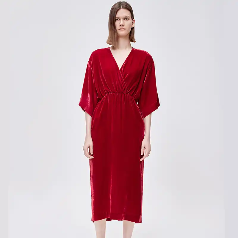 deep v velvet dress