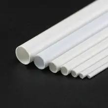 5PCS Styrene ABS Round Plastic Pipe Tube Hollow Pipe Architectural Constructions Models OD 2/2.5/3/4/5/6/8/10mm X Length 250mm