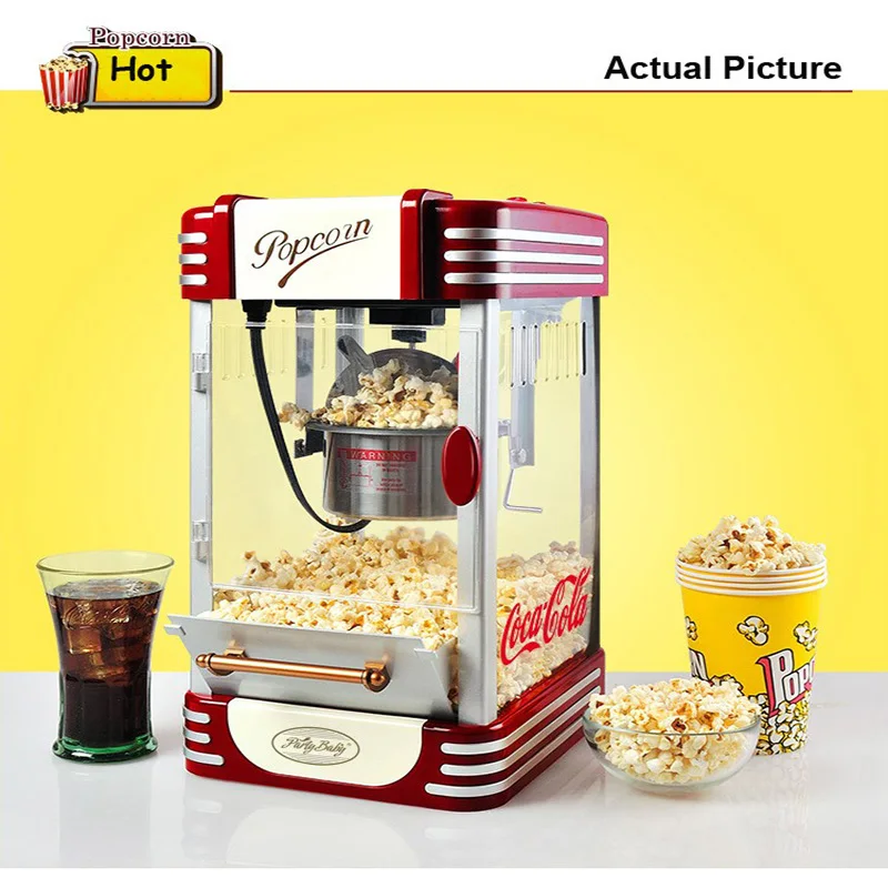 Home Small Electric Carnival Popcorn Maker Retro Machine For Kids Gift  Family Time EU Plug Popcorn Puffing Machine Kitchen - AliExpress