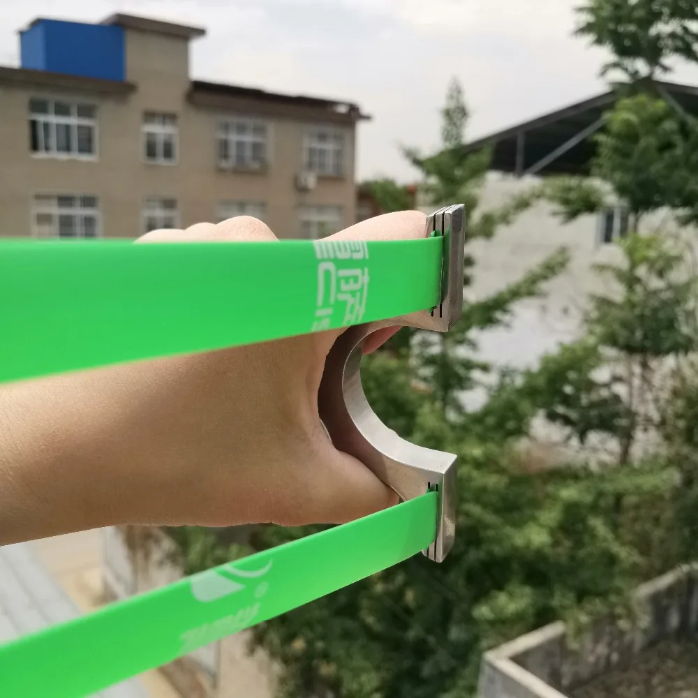 

Professional Stainless steel Slingshot For Hunting Catapult Flat rubber Band Outdoor Shooting Powerful Handheld Bow New 2019 New