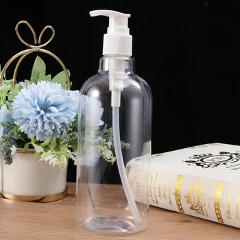

8pcs 500ml Refillable Pump Bottles Transparent Shampoo Dispenser Lotion Liquid Bottles for Bathroom Kitchen