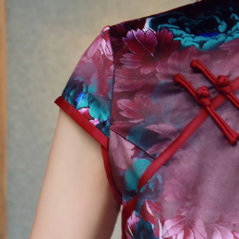 Женское китайское вечернее платье Cheongsam, винтажное женское платье в китайском стиле, длинное платье Qipao, элегантное тонкое платье, Vestidos
