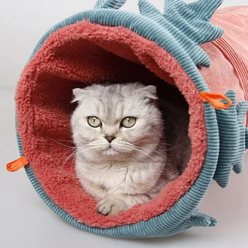 

Corduroy Funny Pet Cat Tunnel Toy 2 Holes Contains The Squeaky Paper And Bell Warm In The Whole Winter zh1