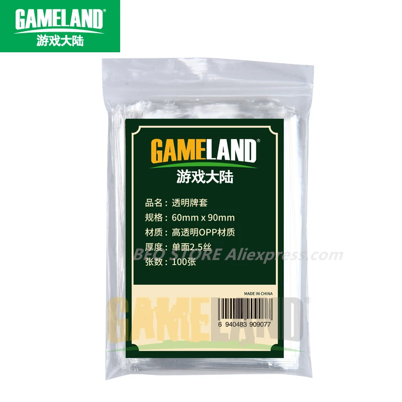 

100 Sleeves Board Games GAMELAND Card Game Sleeve Protector protective clear cards sleeves