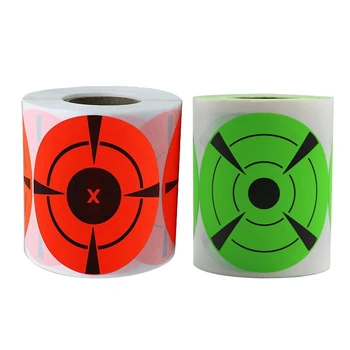 

2 roll/125pcs Fires Target Stickers 3Inch Round Target Dots Stickers Roll For Strong Adhesive Target Pasters - Fluorescent red &