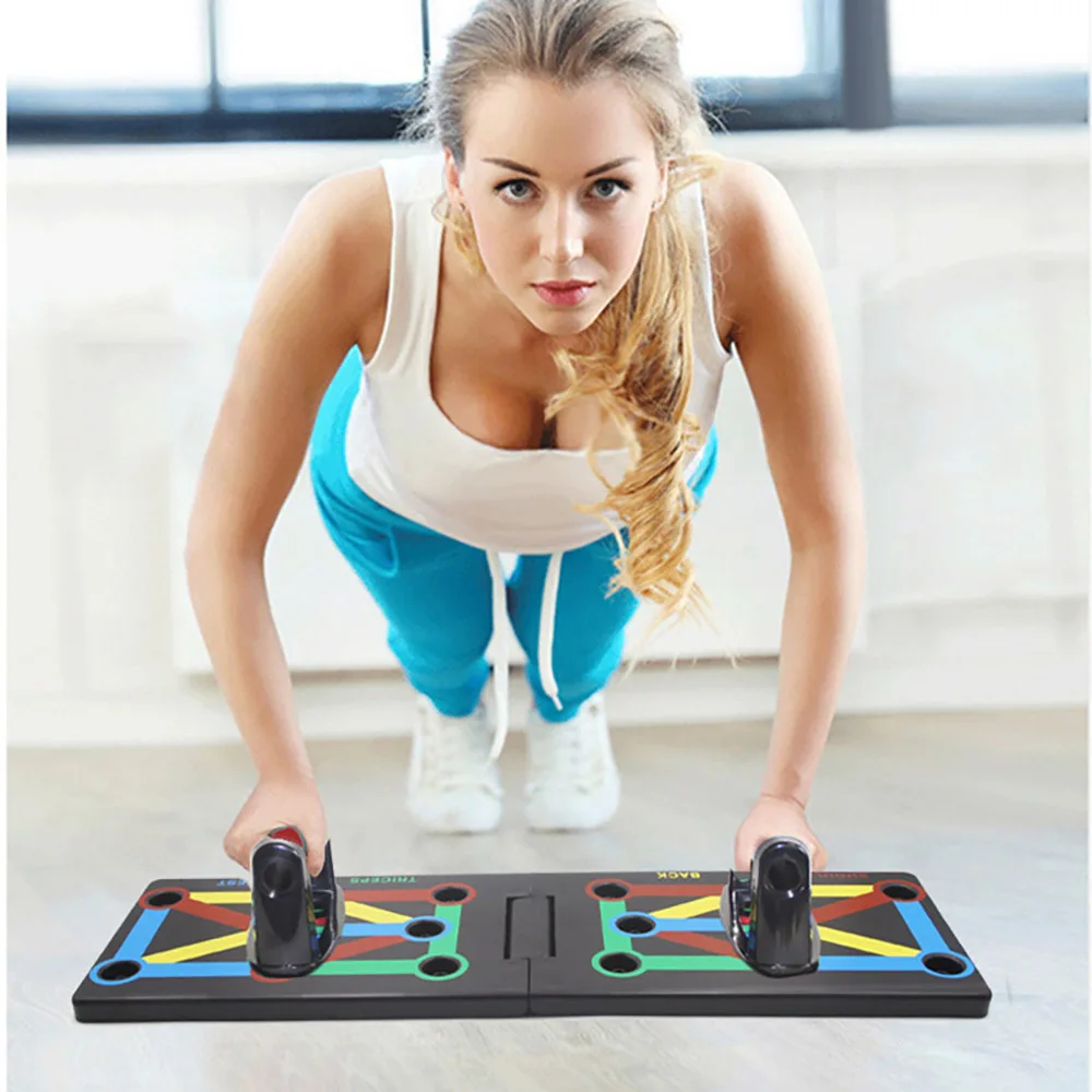 Push Up Stand Comprehensive Foldable With Handle Muscle Exercise Effectively Shapes Fitness Tool Compact Durable Push Up Board