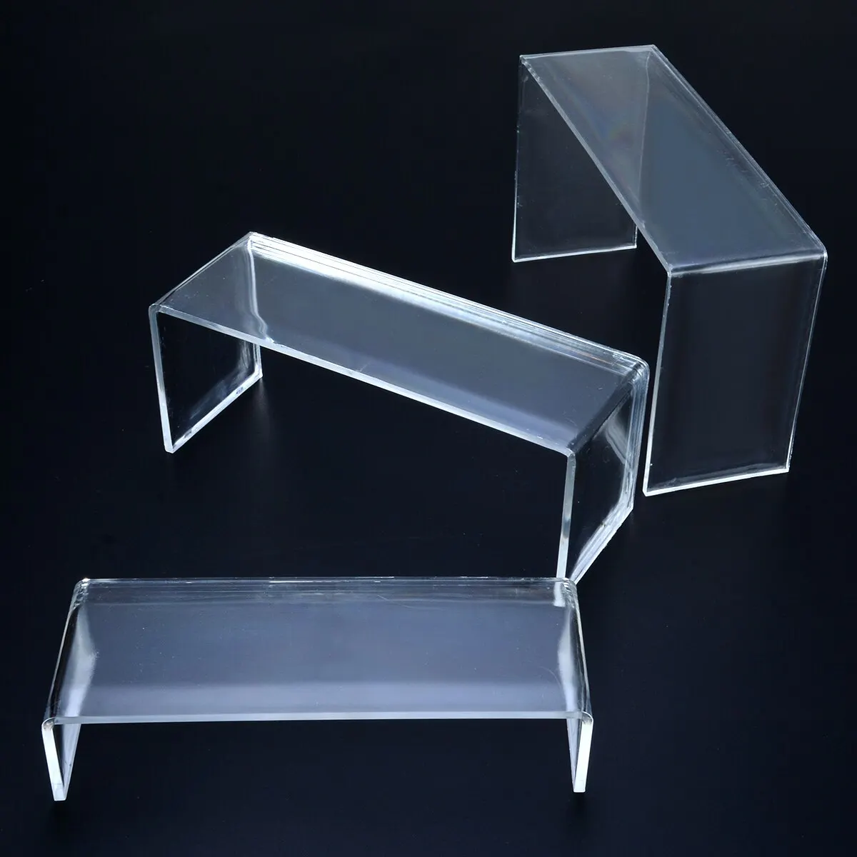 3Pcs Transparent Acrylic Display Stand Shoes Storage Rack Shoe Display Racks Cosmetics Display Holder Home Supplies
