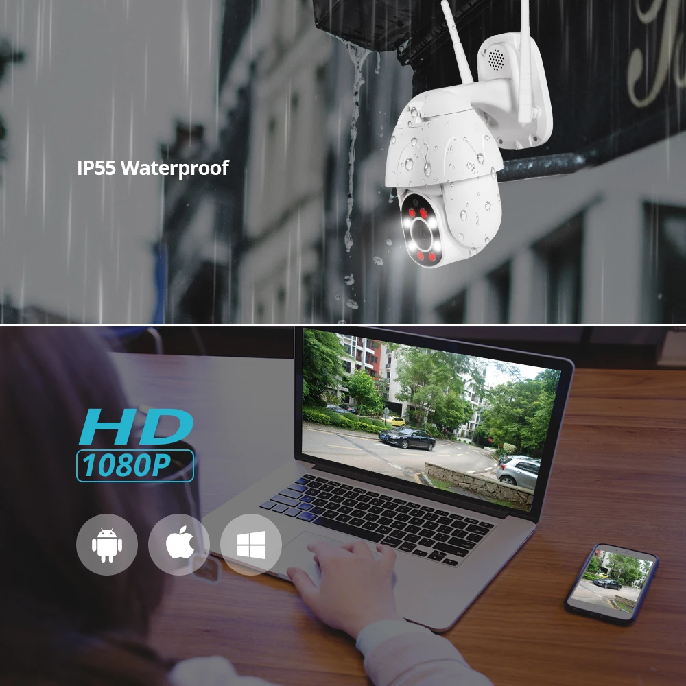 1080P HD облачная камера для хранения, Wi-Fi, IP камера безопасности, домашняя камера, двойной светильник, источник воды, CCTV, PTZ, открытая камера ночного видения