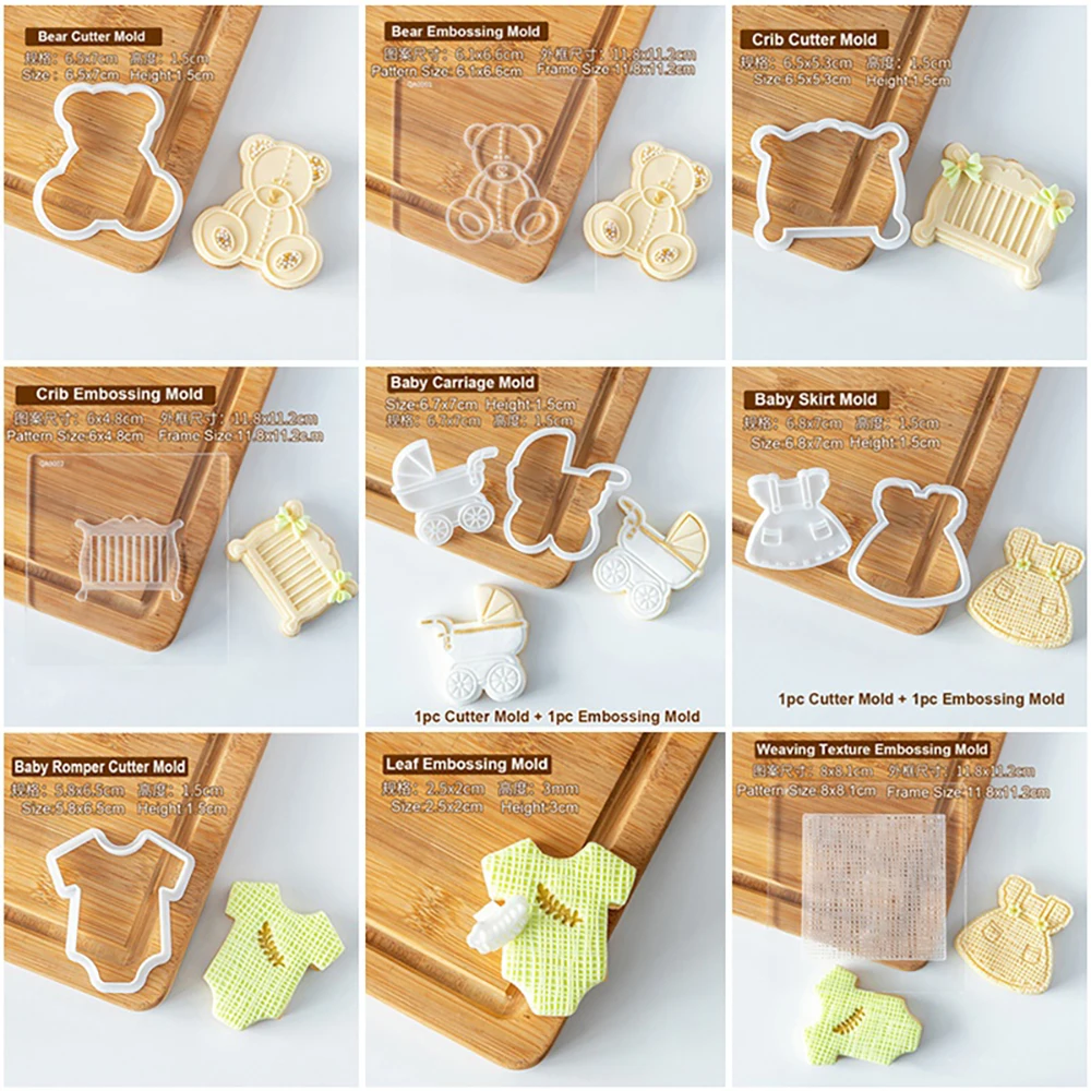 Description Picture 3 of itemBaby Shower Cake Decorating Tools Cookie Press Stamp Embosser Biscuit Cutter Fondant Sugarcraft Cookie Cutters Mold Cake Mould