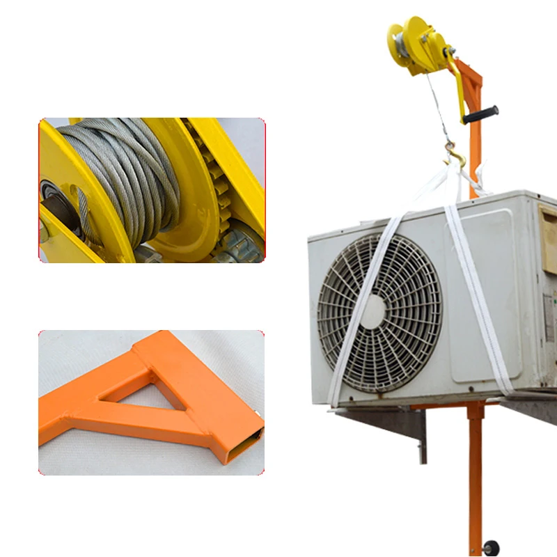 Manual Stainless steel outside installation lifting tool crane folding self-locking manual winch assembly air conditioner | Инструменты