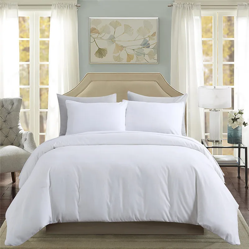 

HM Life Duvet Cover Sets 3Pcs/Set Solid Simple Style Soft Comfortable Bedding Sets Quilt Cover And Pillowcase Home Textile