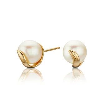 

LOZRUNVE Simple 925 Sterling Silver Classic Single Simple Pearl Stud Gold