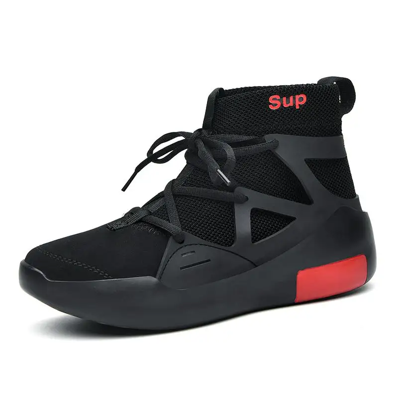 Новая Мужская модная повседневная обувь кроссовки весенние высокие трендовые мужские туфли брендовые удобные дышащие водонепроницаемые туфли 45 - Цвет: Черный