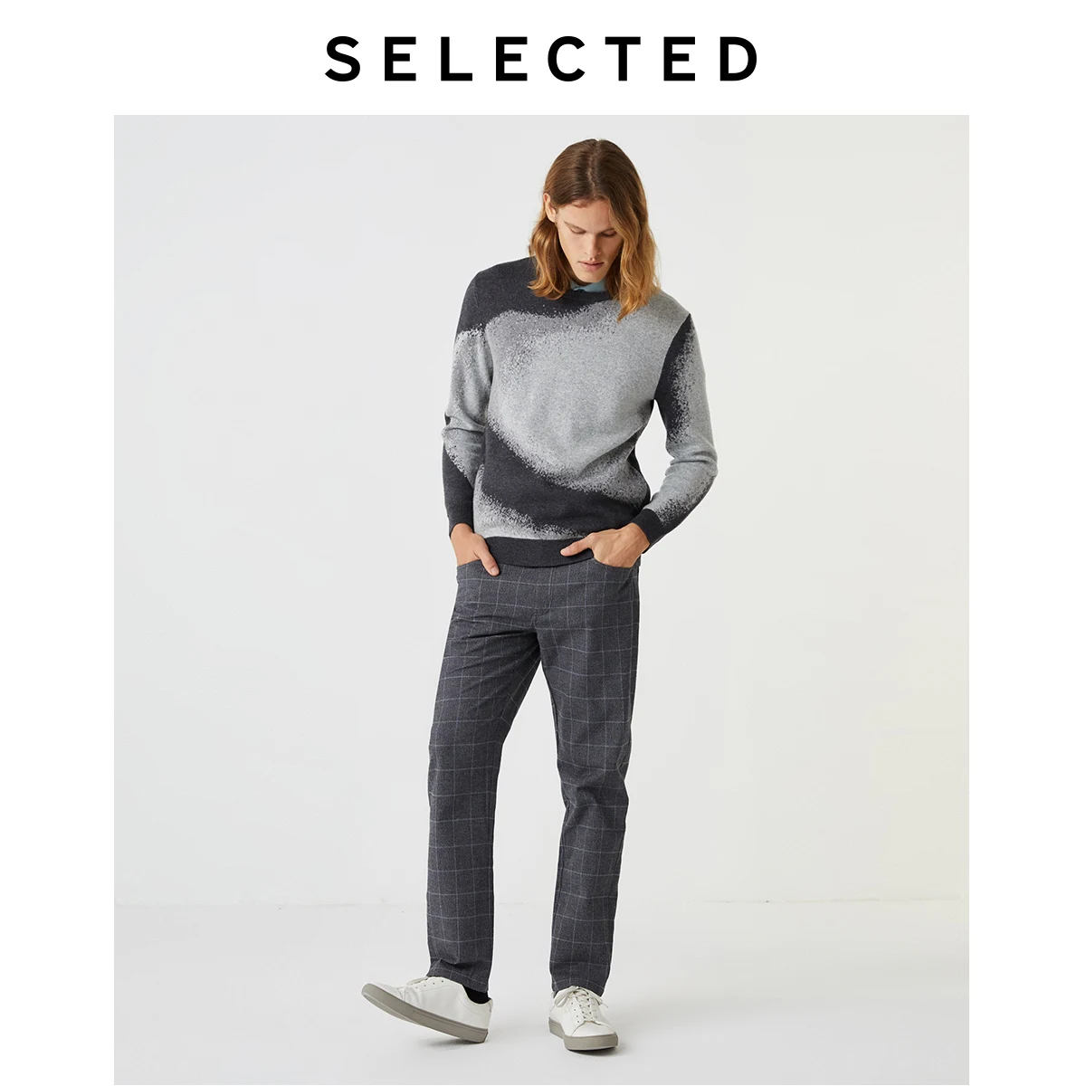 Выбранные Для мужчин Slim Fit эластичная ткань в клетку штаны S | 419414528