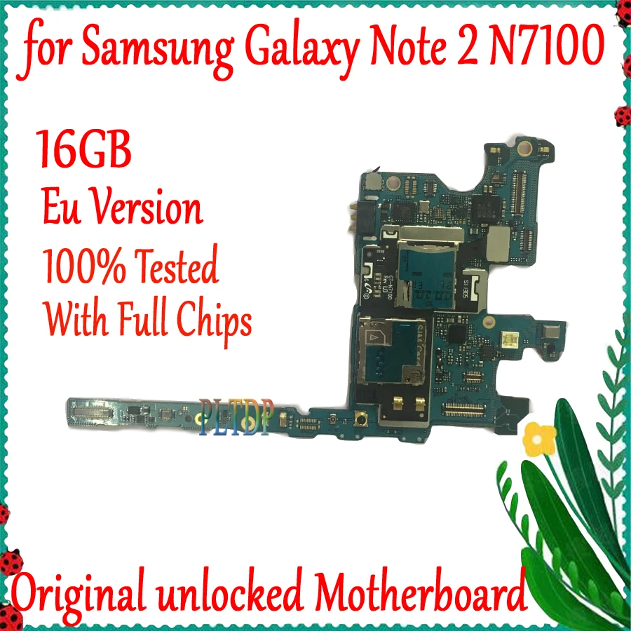 Версия ЕС для Samsung Galaxy Note 2 N7100 материнская плата с системой Android 100% Оригинал