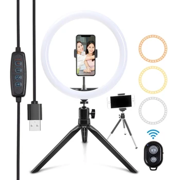 

10Inch Flat 0.2M Mobile Phone Live Fill Light, Dimmable LED Ring Light Camera Camera Ring Light for Real-Time Fill Light
