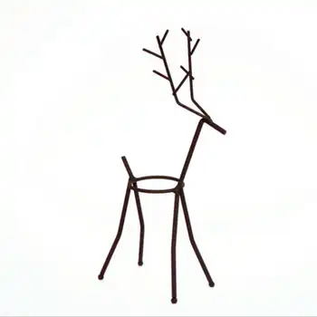 

New Creative Hydroponic Plant Transparent Glass Vase With Iron Deer Design Stand Holder For Home Living Room Table Decoration