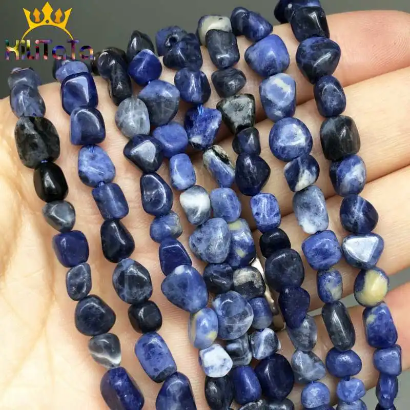 

5-7mm Irregular Old Blue Sodalite Stone Beads Natural Loose Beads For Jewelry Making DIY Earrings Bracelet Accessories 15''