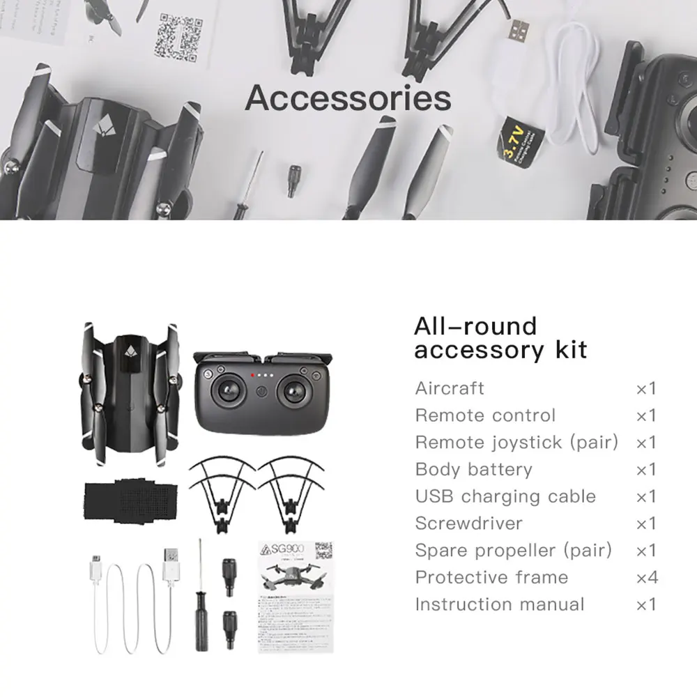 

SG900 four-axis aircraft optical flow positioning gesture camera video with 4K photo resolution dual camera variable parameter