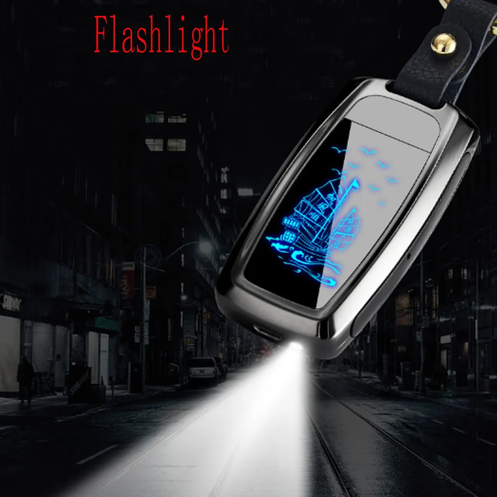 USB Зажигалка-Фонарик светодиодный экран Ключ Пряжка