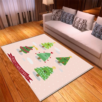 

3D Christmas Gifts Large Washable Rectangle Odorless Bright Color Soft Flannel Thin Foam Carpet Decorative Floor Mat
