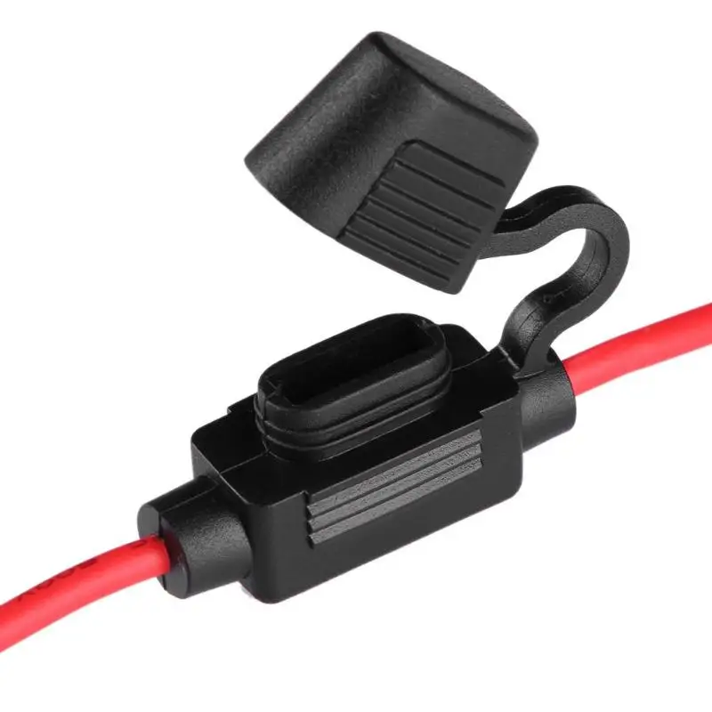 Водонепроницаемый 18AWG 10AWG в линии автомобиля лезвие Держатель Предохранителя 16 см 0.5ft красный провод